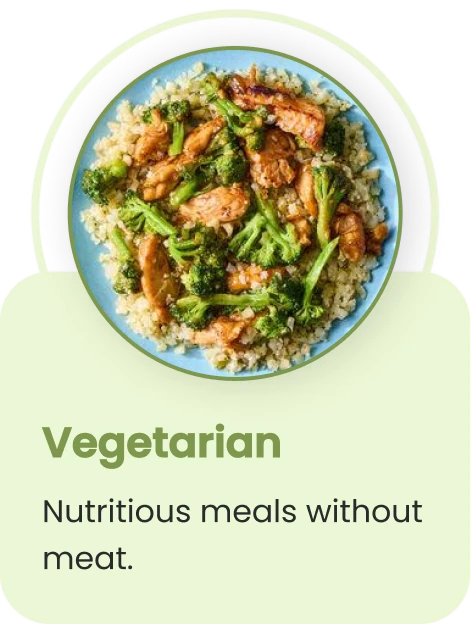 Vegetarian — nutritious meals without meat.
