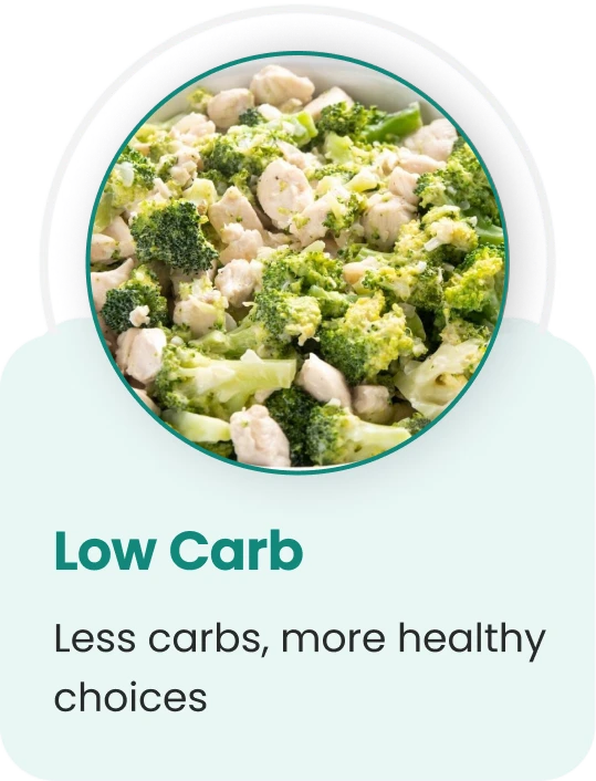 Low carb — less carbs, more healthy choices.